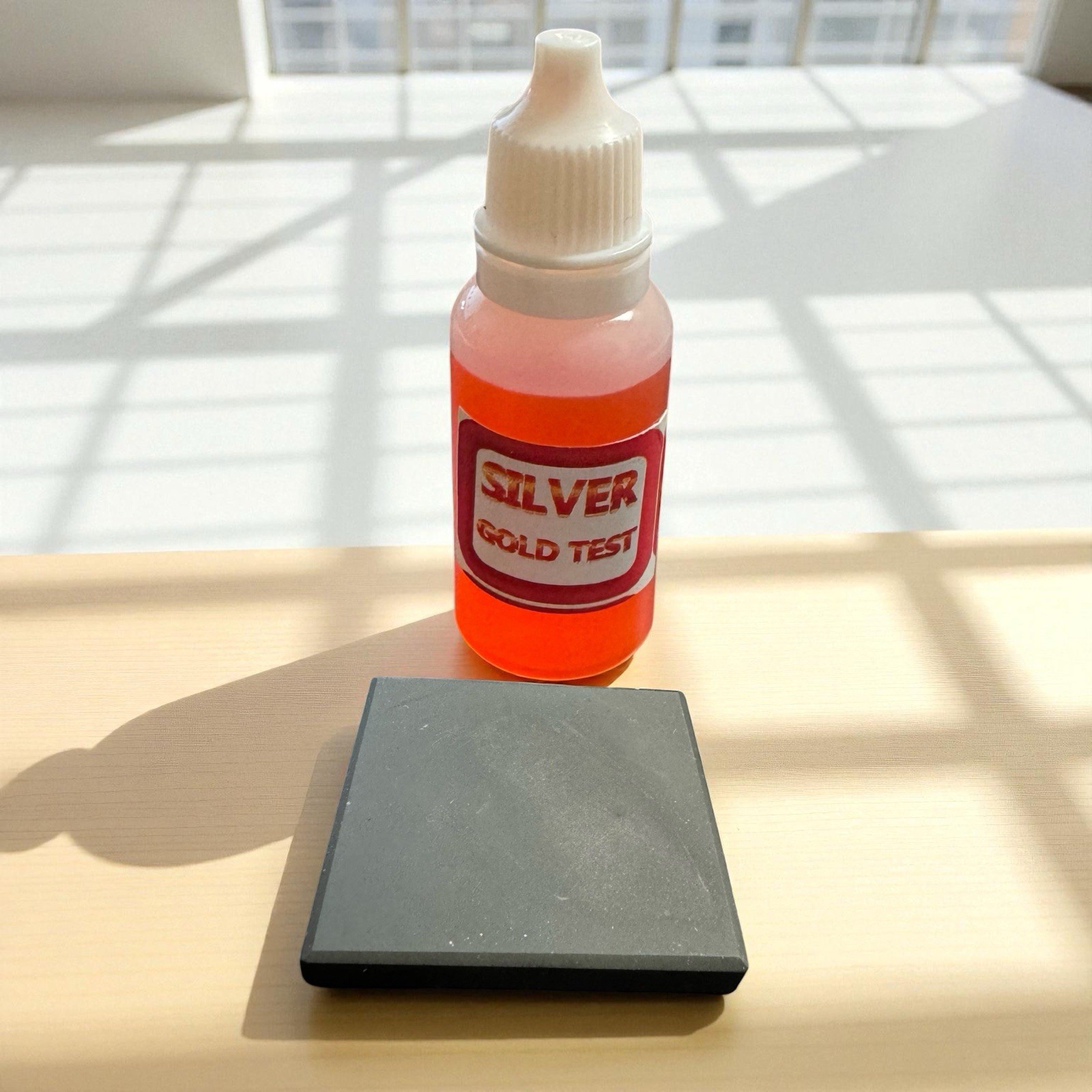 Silver Tester Silver Testing Solution Acid with Scratch Stone