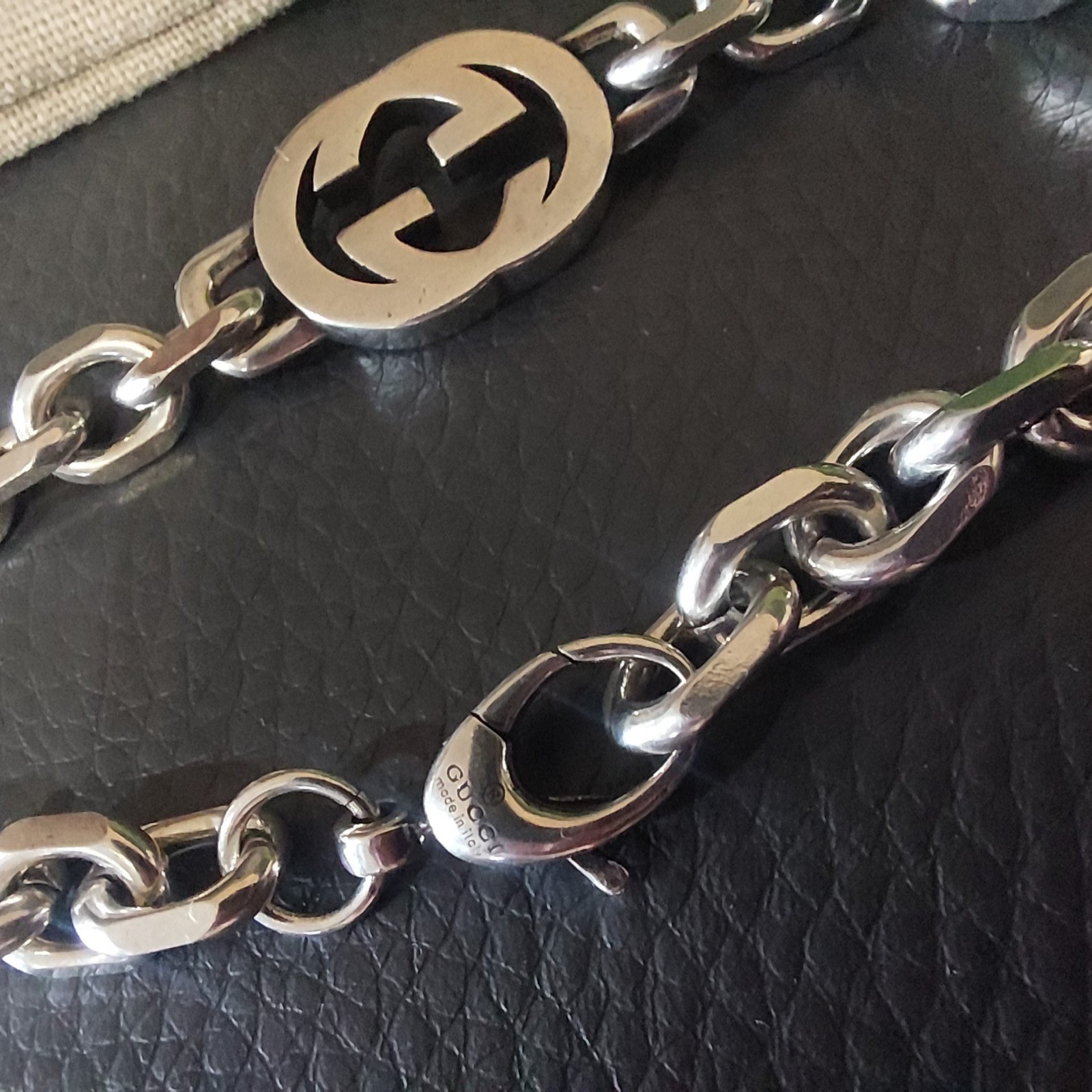 Gucci 925 Silver GG Chain 20 Bracelet 7.5″