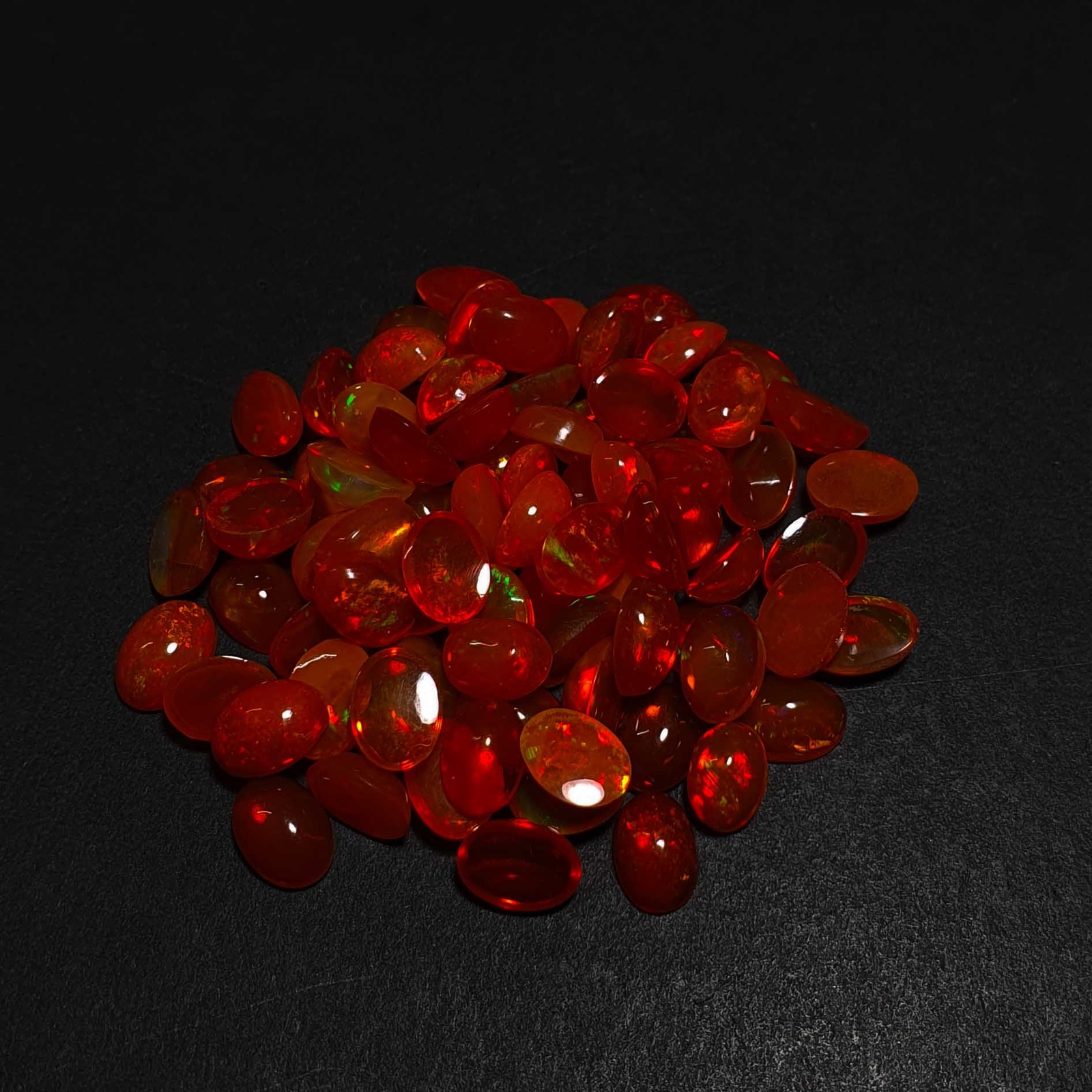 Natural Orange Opal Oval Cabochon Loose Gemstone Lot 5*6-5*7 MM 5 CT 11 Pcs
