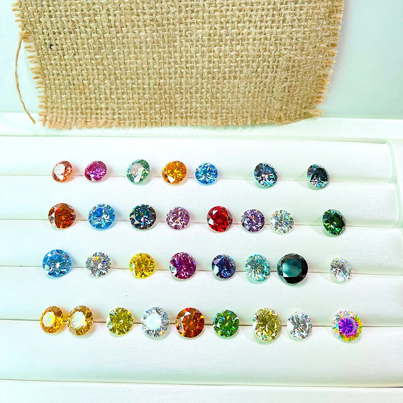 Colorful 0.1ct-5ct Full Size Loose Moissanite Stone VVS1 Gemstones GRA Wholesale