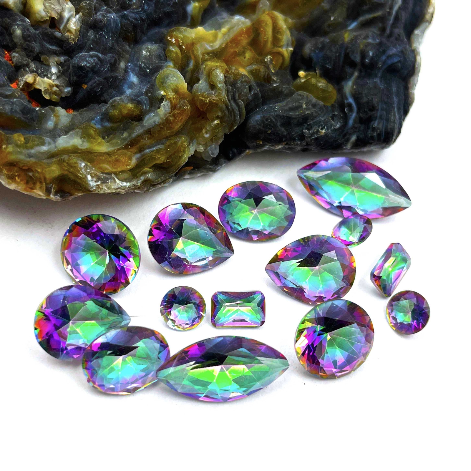 Mystic Quartz Mix Cut Loose Gemstone Rainbow Mystic Lot 76 Pcs 5-14 mm 100 CT