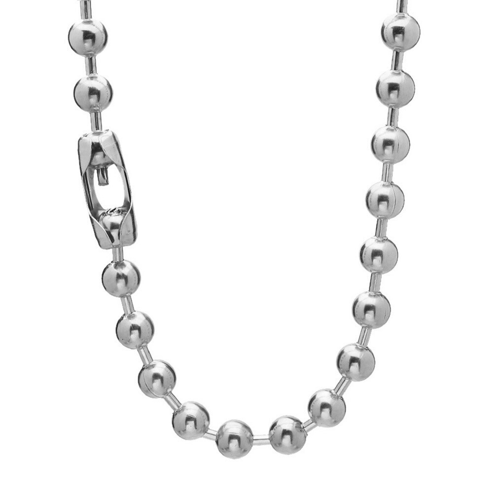 6/8/10/12mm Men’s 316L Stainless Steel Ball Beads Chain Necklace 16inch-40inch