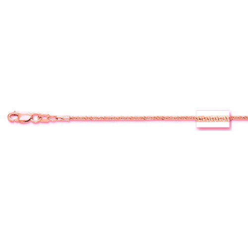 Glitter Sparkle Chain Necklace SOLID 14K Rose Pink Gold 1.50mm – All Sizes!