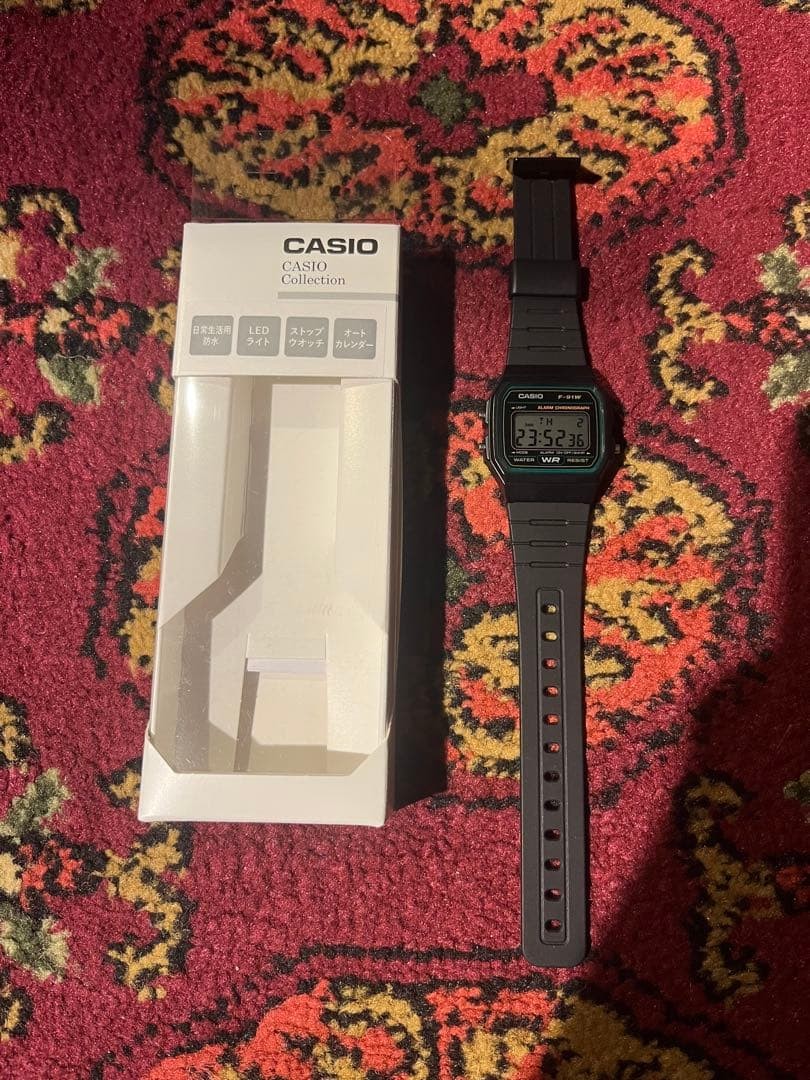 Cheap Casio F 91W 3JH Green Watch