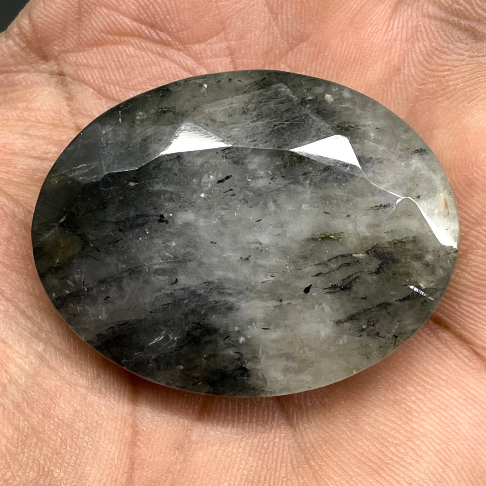 156.5 Cts Natural Rutile Quartz 42x33mm Oval Cut Loose Untreated Gemstone