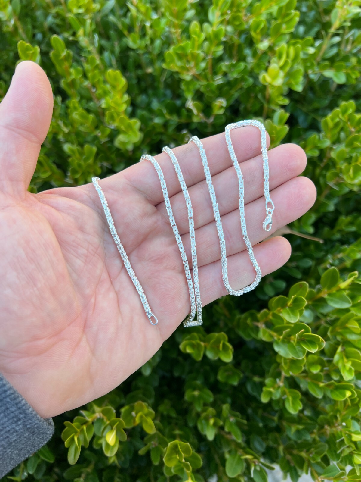 Real Solid 925 Sterling Silver Byzantine Rope Chain Necklace 2mm 16-30″ Length