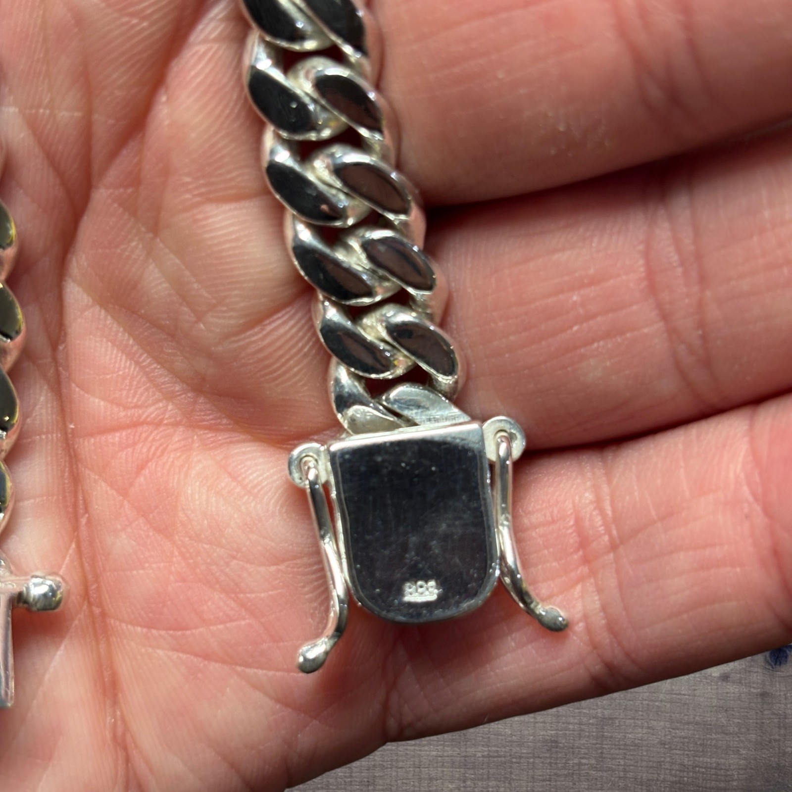 10mm Miami Cuban Link Bracelet – Real Solid 999 Fine Silver HANDMADE IN ITALY
