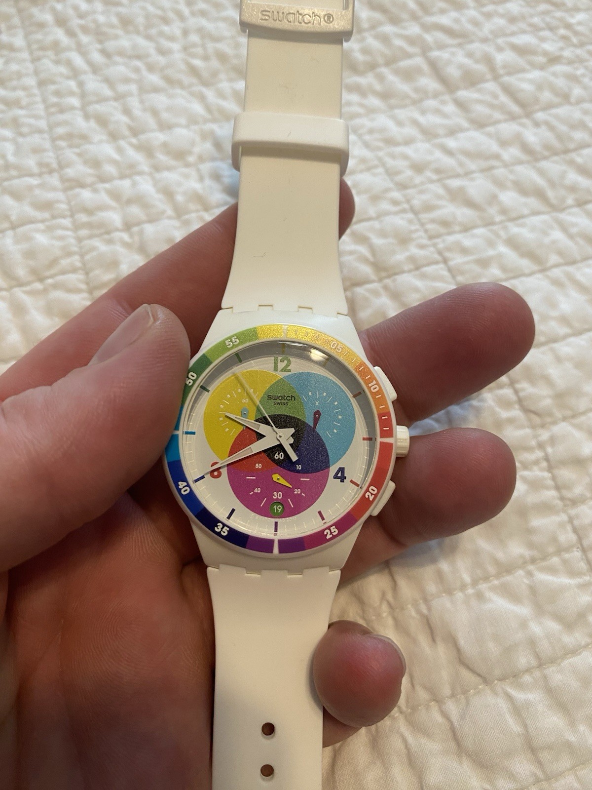 CHROMOGRAPH Swatch SUSW404 Watch New Battery Works Great