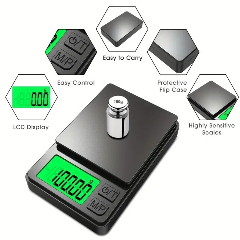 500g x 0.1g Digital Pocket Scale Mini Jewelry Food Gram LCD Balance USA