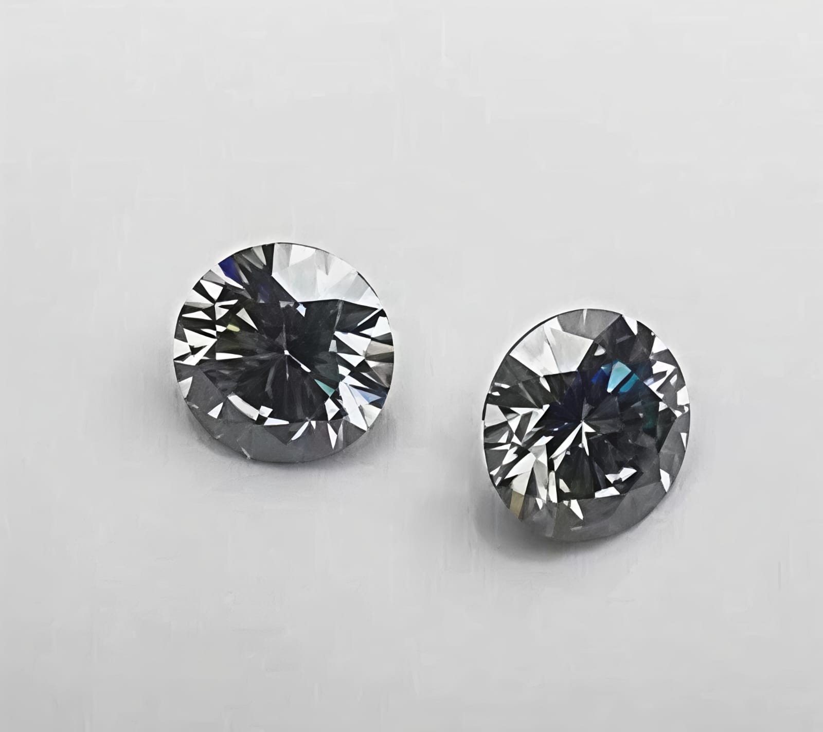 2Ct Pair Round Cut Fancy Black Color VVS1 Diamond Premium Quality gemstone 2 Pc