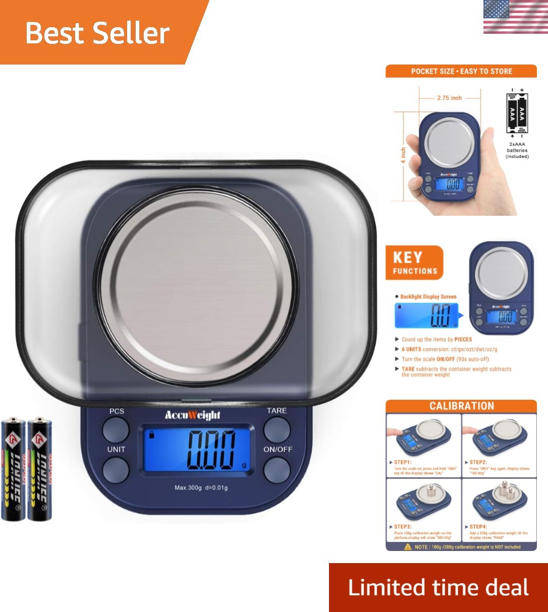 Handheld Digital Scale with LCD: Perfect for Jewelry and Kitchen Measurements