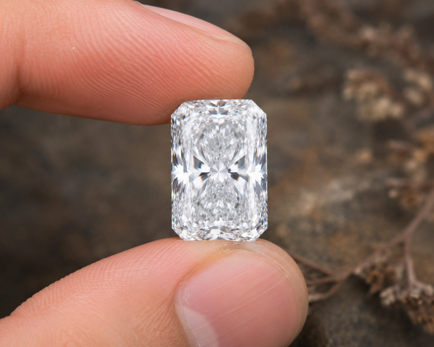 Lab Grown 5 CT Fancy White VVS1 Diamond 10×12 mm Radiant Cut Premium Quality 1Pc