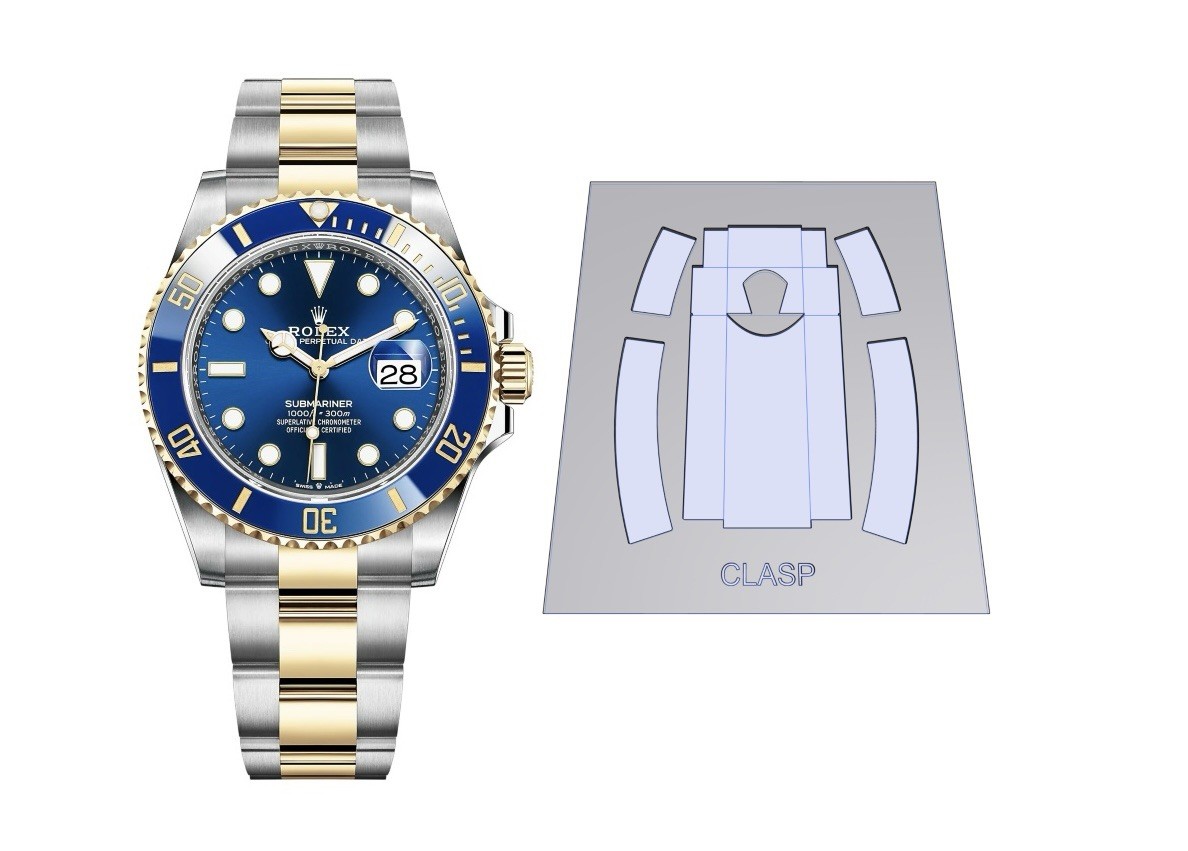 Clasp & Sides Film Protection Kit Rolex Submariner Steel/Gold 41 Nov2020-now X2