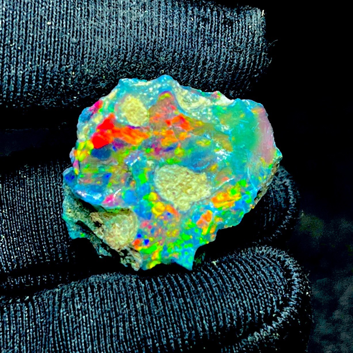 10 Ct Black Ethiopian Opal Rough, Jewelry Grade Welo Opal Rough, Multi Fire Opal