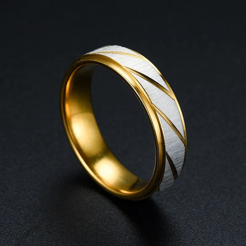 Men Women Rings Modern Stainless Steel Color Engagement Ring Wedding