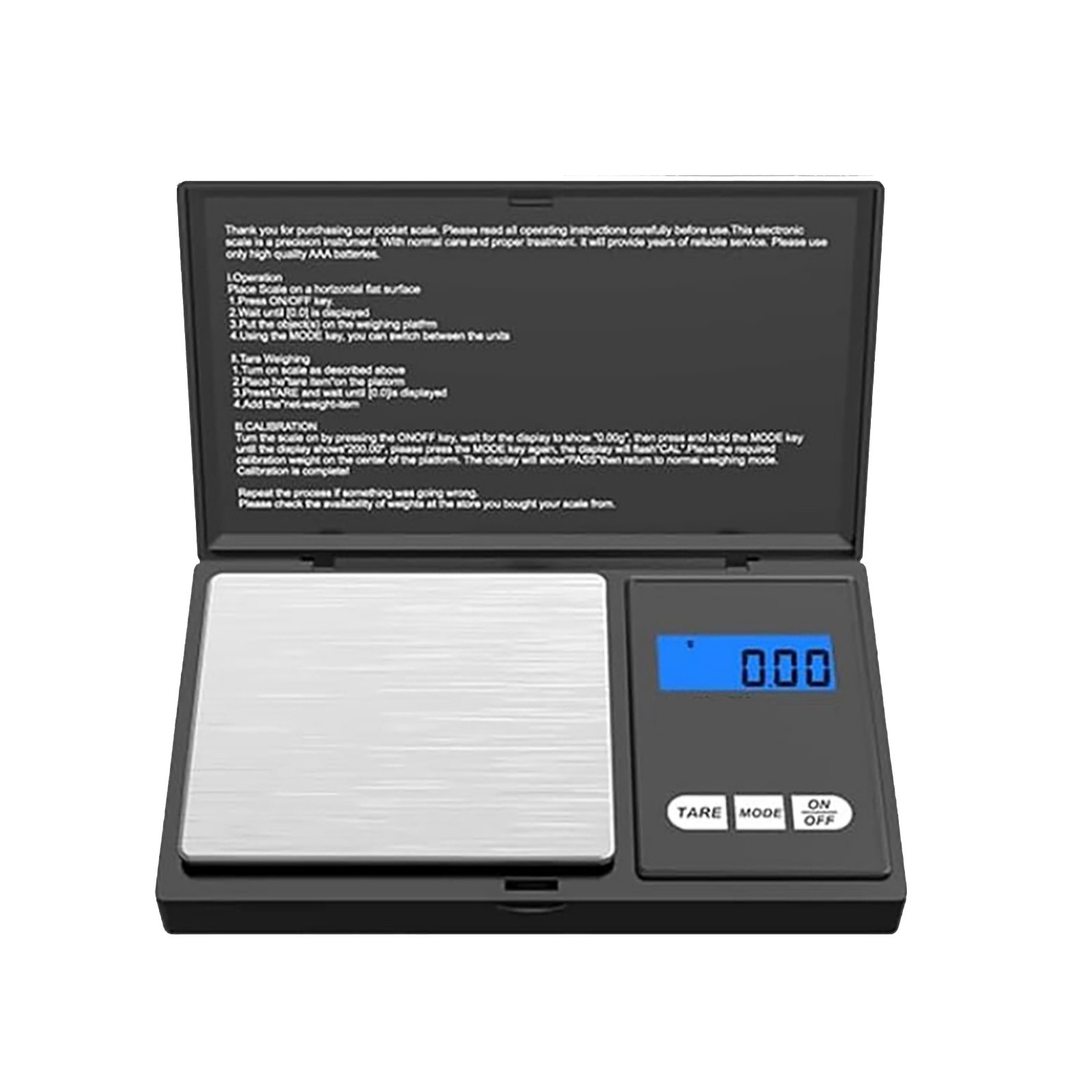 1000g/0.1g Digital Pocket Scale with Stainless Steel Platform for Kitchen Use