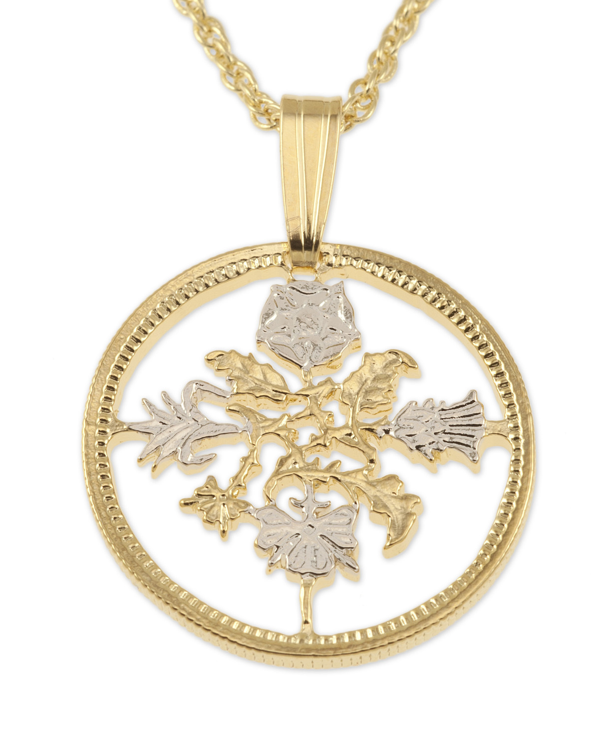 Great Britain Pendant & Necklace British 6 Pence Hand Cut 3/4″ Diameter, # 130