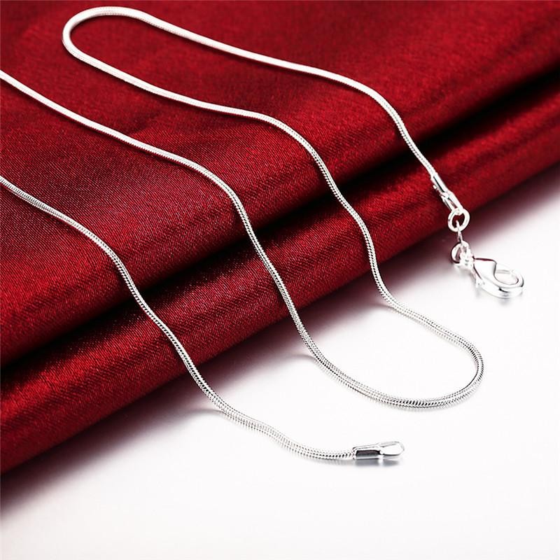 925 Sterling Silver Snake Chain Necklace High Quality For Men Women Pendant Link