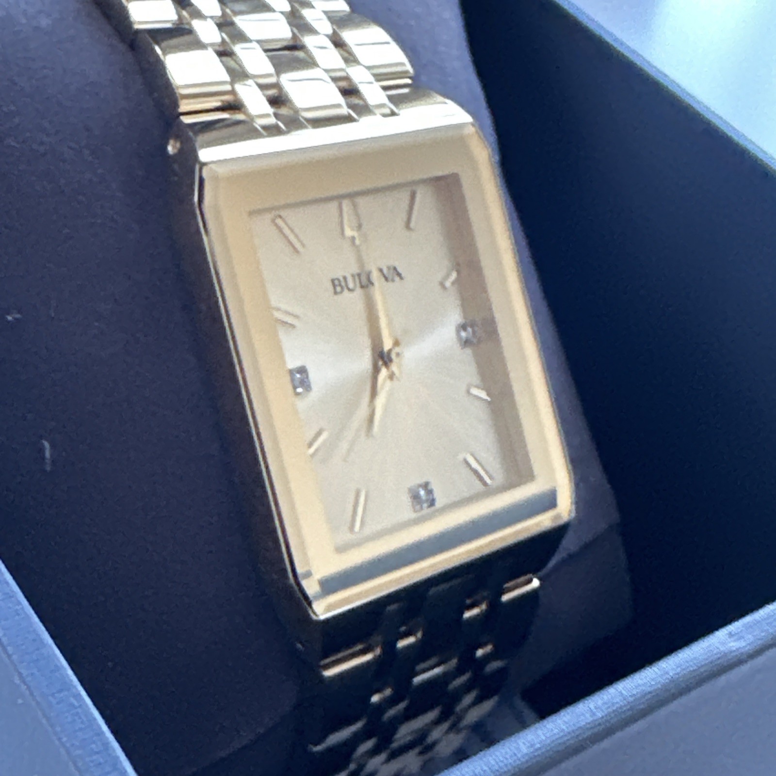 Bulova Quadra Quartz Diamond Champagne Dial Men’s Watch 97D120