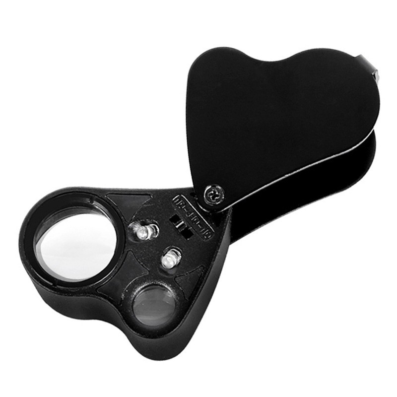 30X 60X Illuminated Jewelers Eye Loupe Foldable Magnifier Bright LED Light Gold