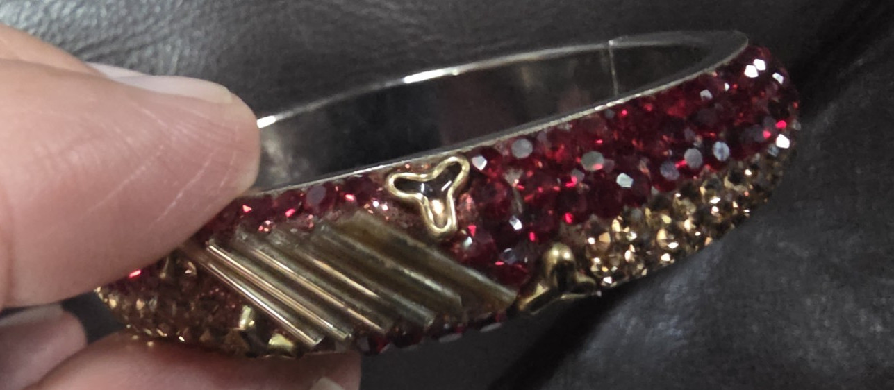 Red Enameled Bangle Bracelet by Rani NWOT