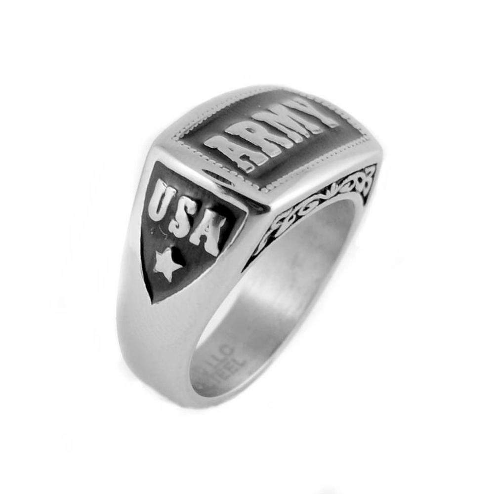 Unisex Stainless Steel ARMY Ring sizes 5 – 15 / 63