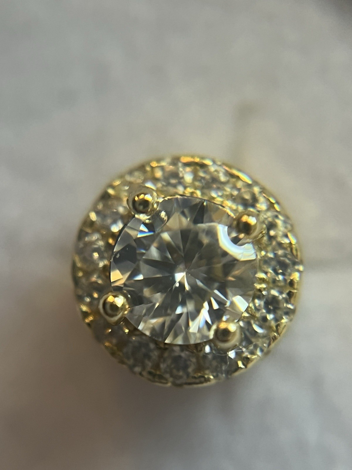 New Moissanite Earrings S925 Sterling Silver 18k Gold Plated 0.5ct 5mm