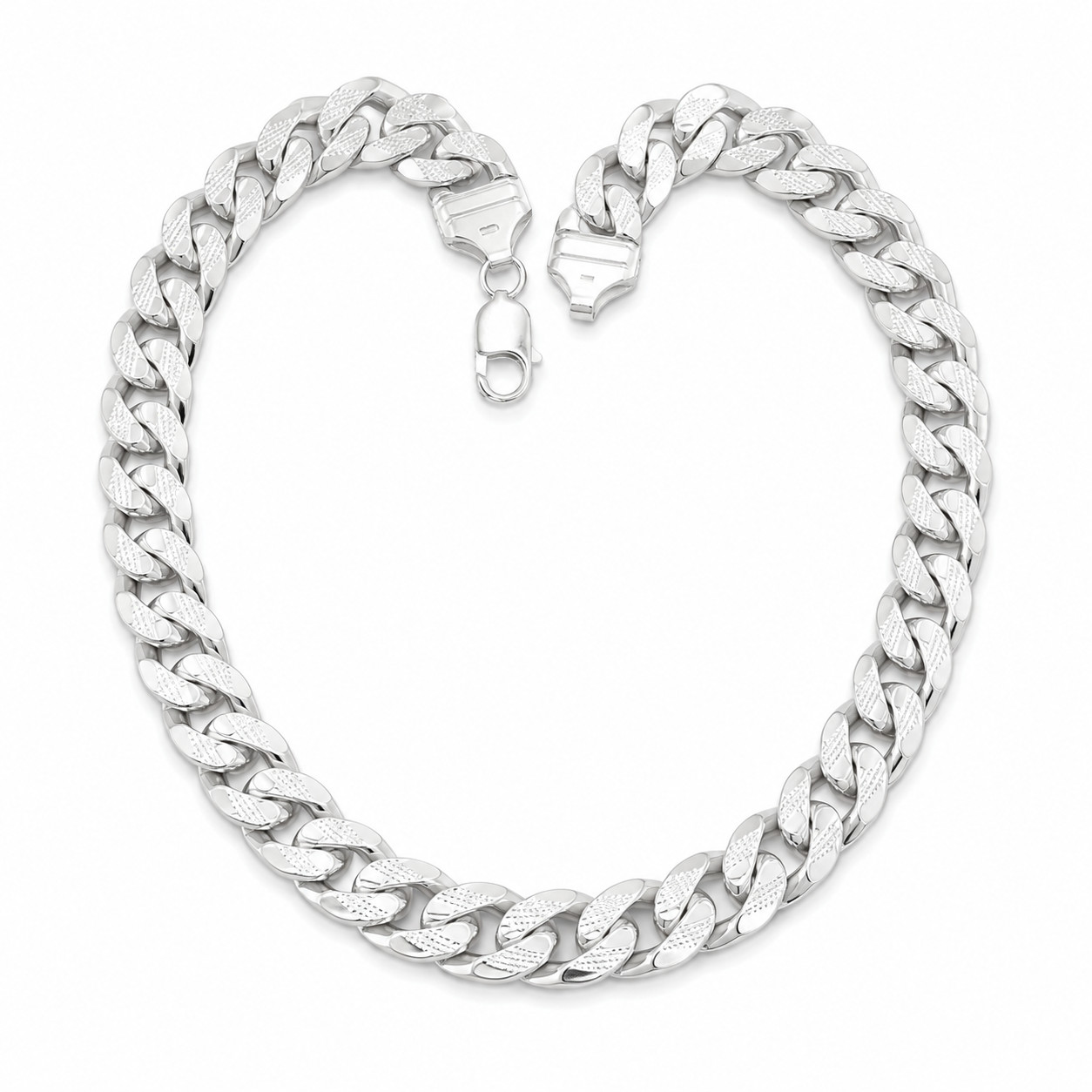 925 Sterling Silver 13mm Cuban Chain Diamond Cut Heavy Link Necklace Unisex