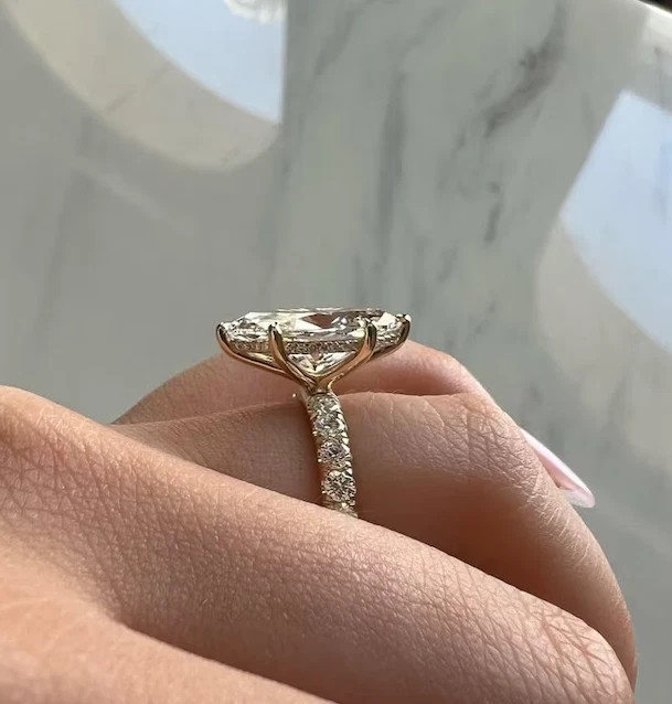 6Carat Dutch Marquise Cut Diamond Bridal Wedding Ring Set 14k White Gold Plated