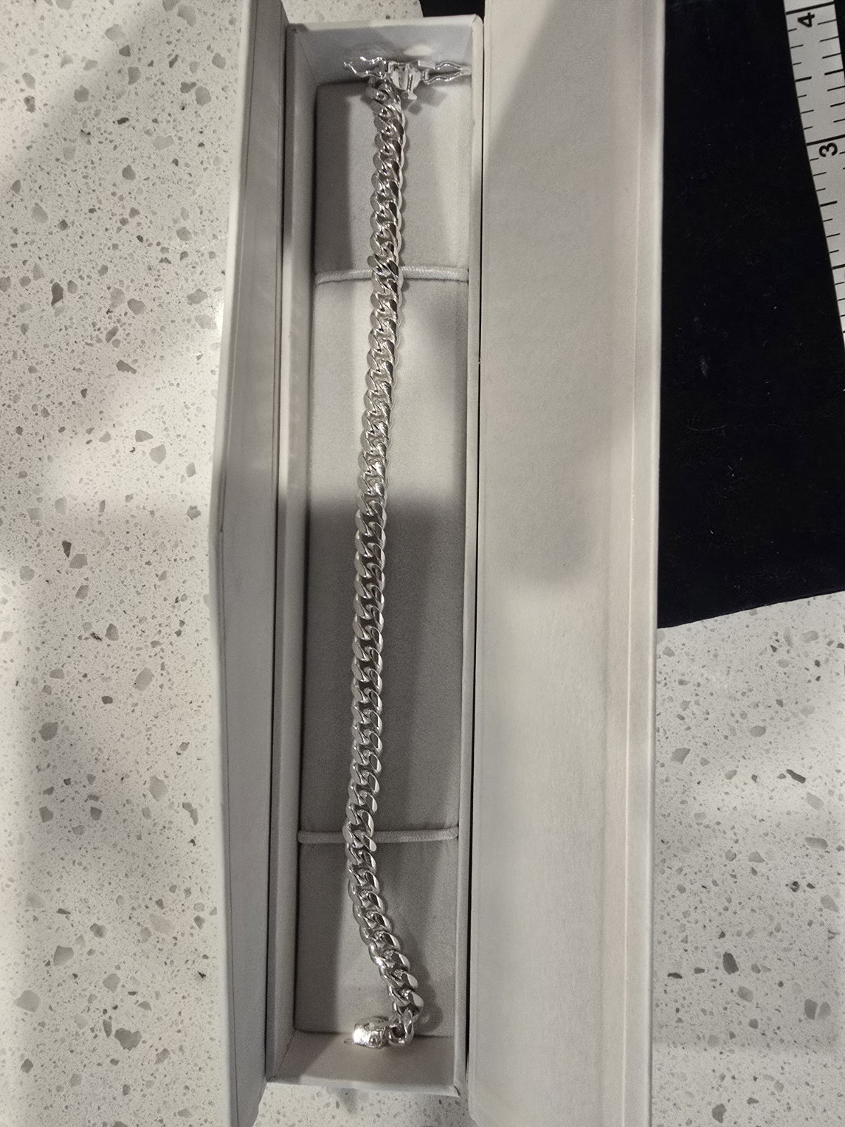 925 Sterling Silver Cuban Link Bracelet 8in 21g Italy