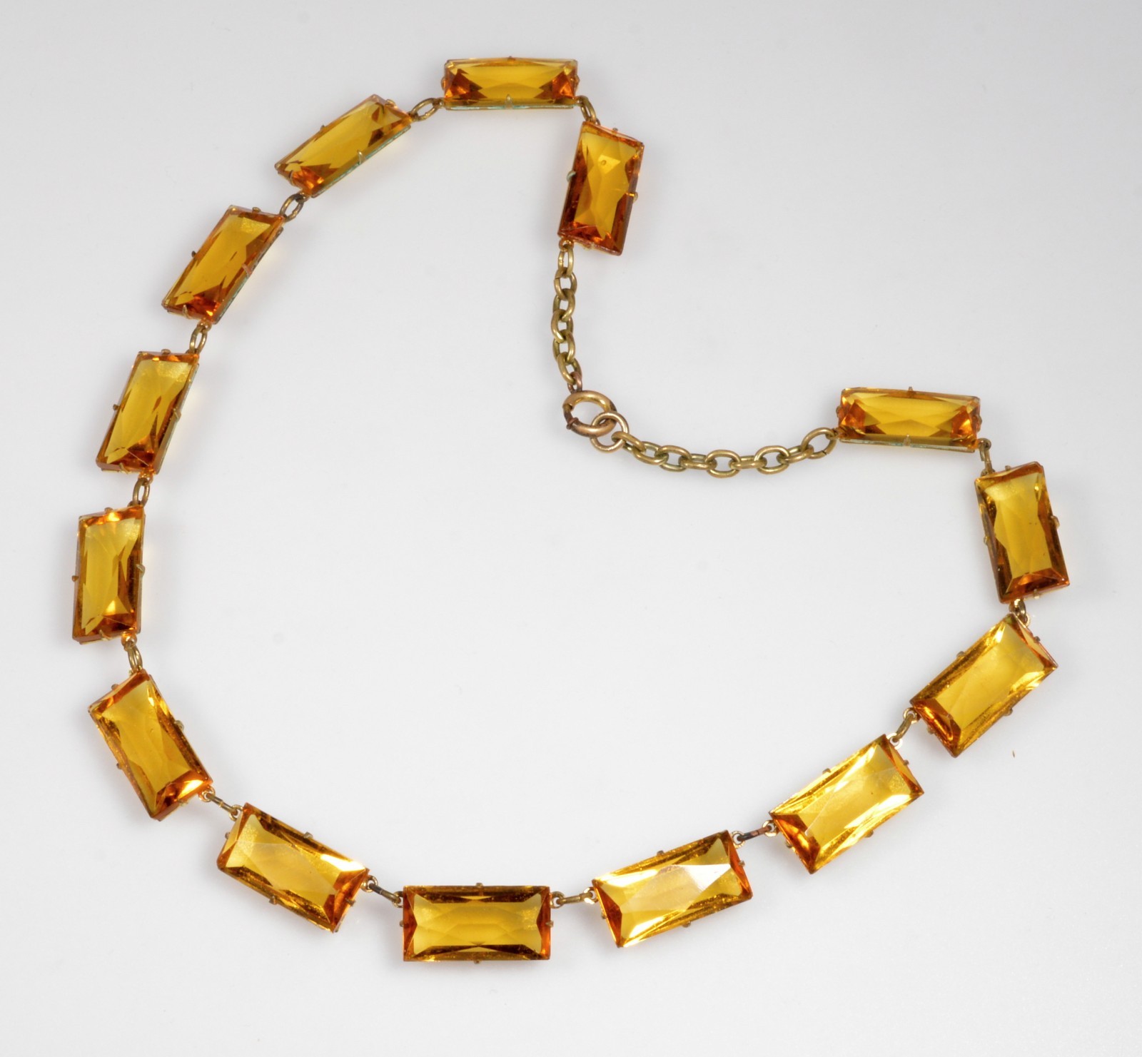 ART DECO FACETED GLASS RIVIERE NECKLACE C.1920
