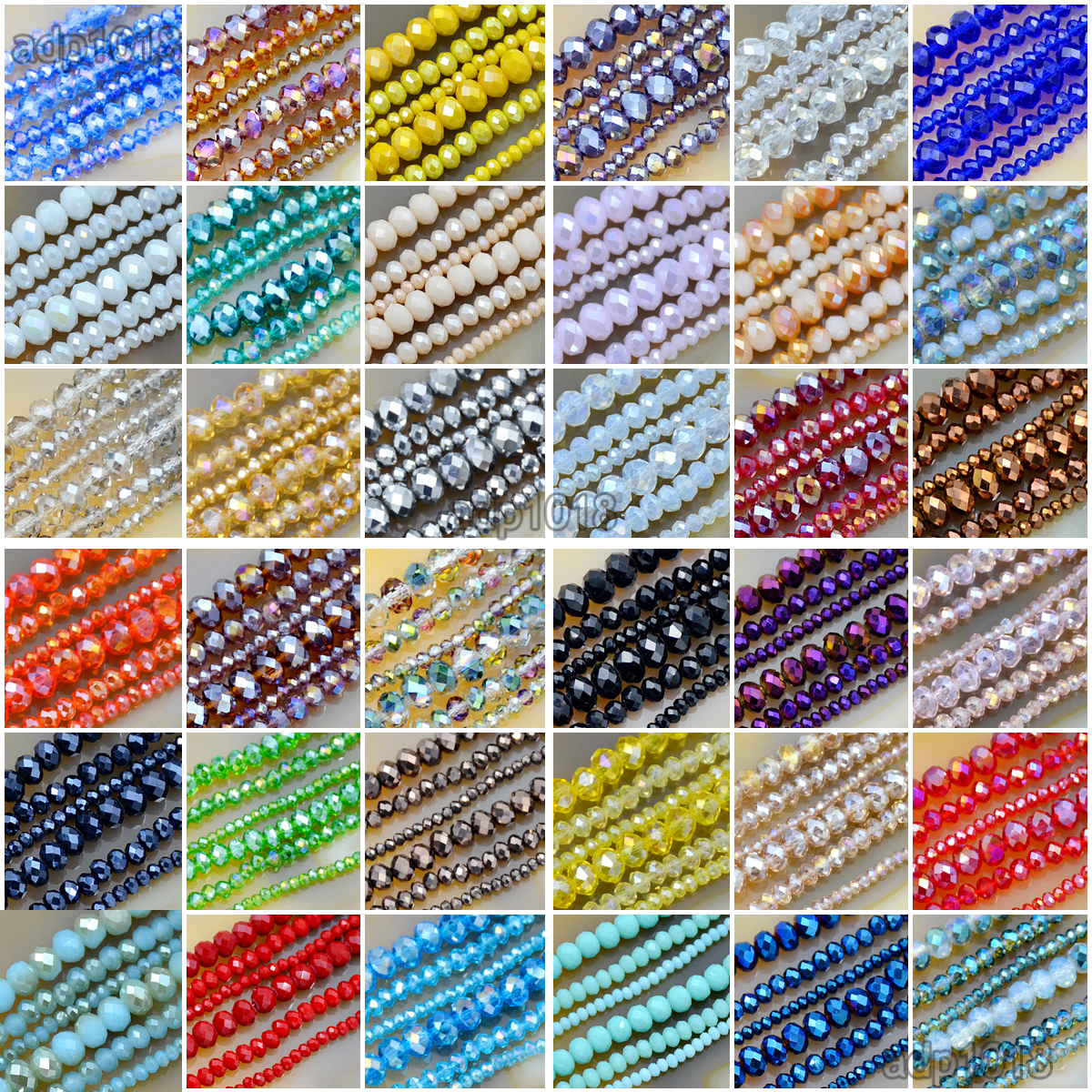 Top Quality Czech Crystal Faceted Rondelle Beads 2x3mm 3x4mm 4x6mm pick colors