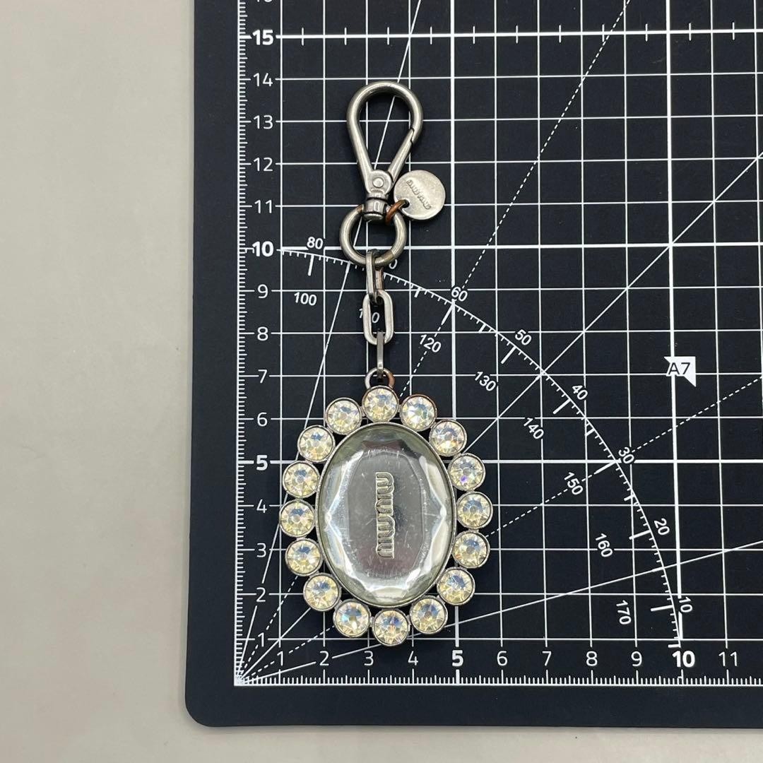 Miu Miu Crystal Silver Bijou Keychain Used / Authentic with Refund Guarantee