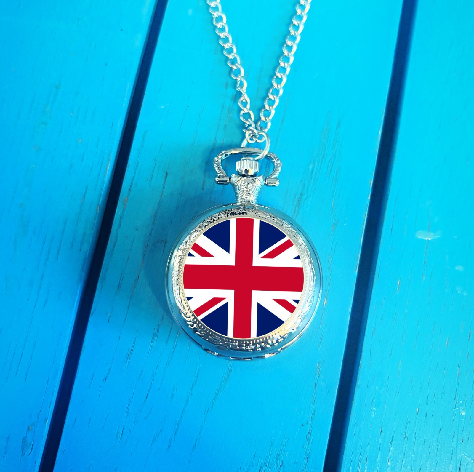 United Kingdom Flag Pocket Watch. UK Gift for Him. Union Jack Christmas Gift.