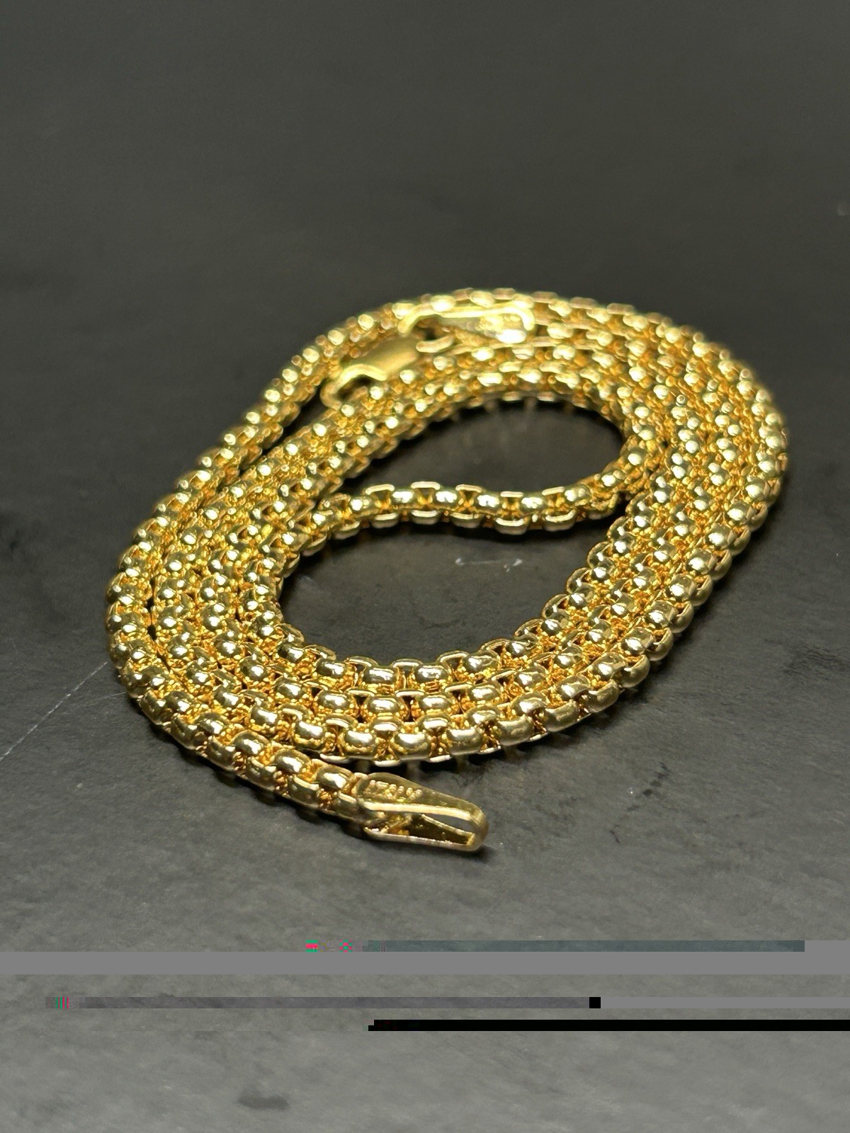 19” Gold Plated Rounded Box Link Chain Necklace 3.0mm Heavy Luxury Style 15g