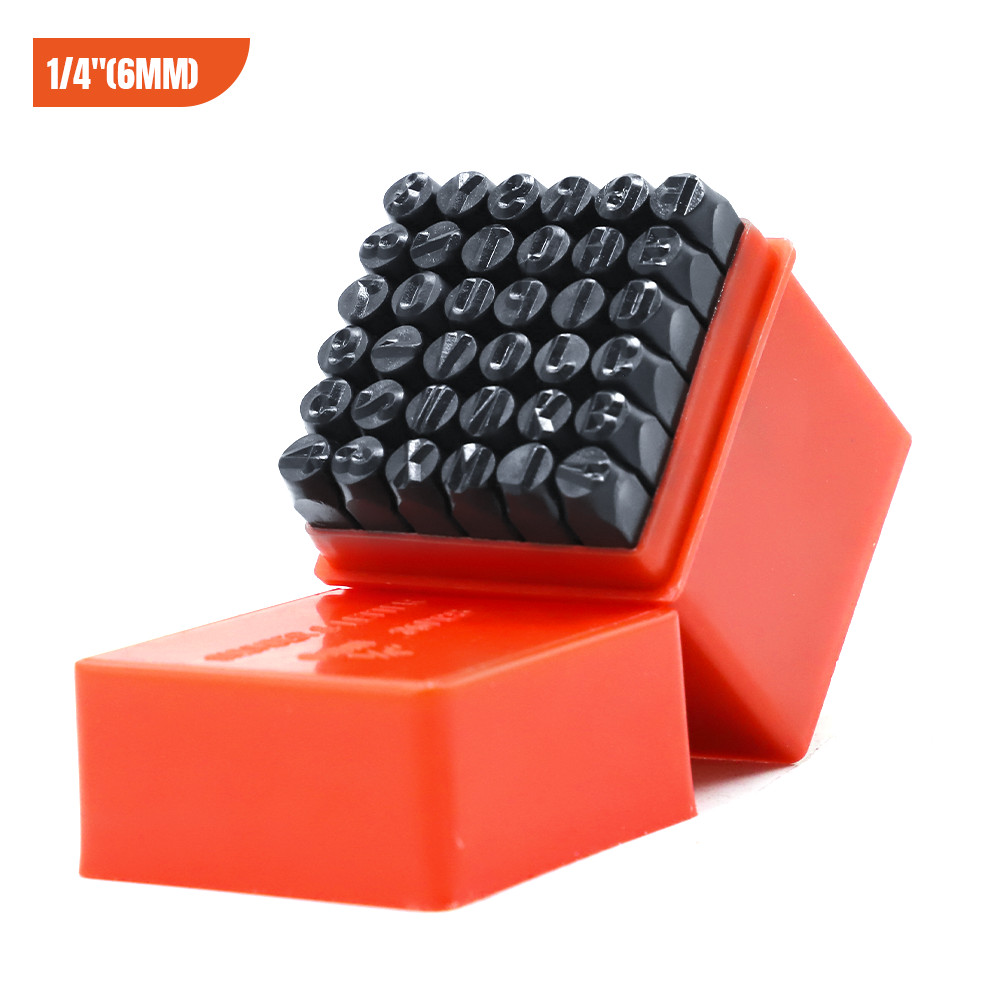 6MM 1/4″ 36PCS Letter & Number Stamp Punch Set for Imprinting Metal Wood Leather