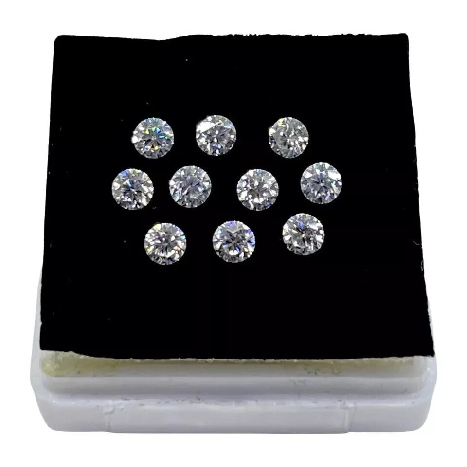 1 CT Natural White Diamond 3 mm 10 Pcs Round Cut VVS1 D Grade GDGL Certified D6