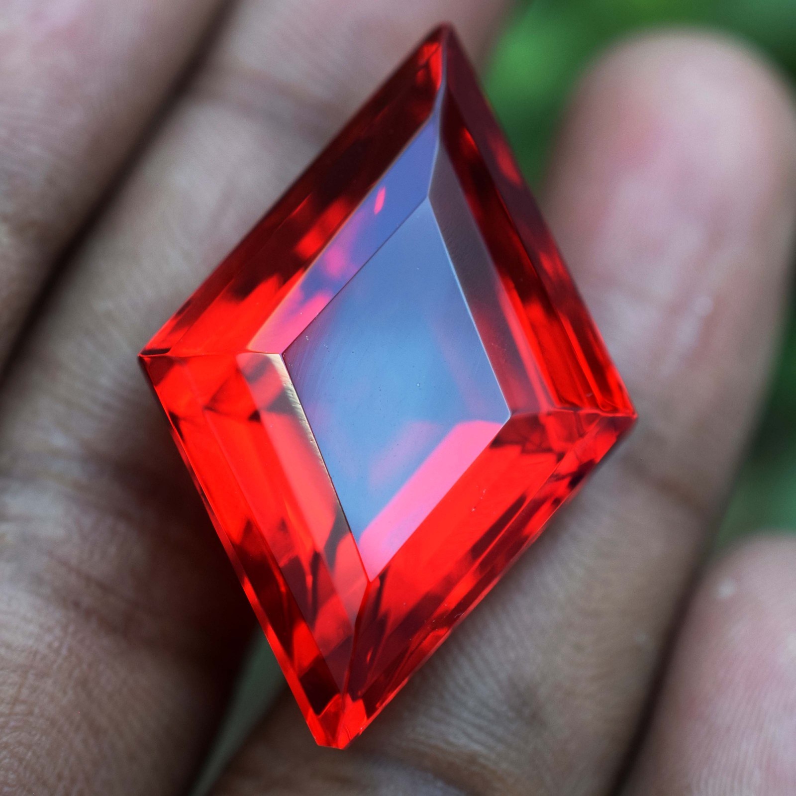 Certified 53 Carat Blood Red Topaz Fancy Cut Flawless Loose Gemstone