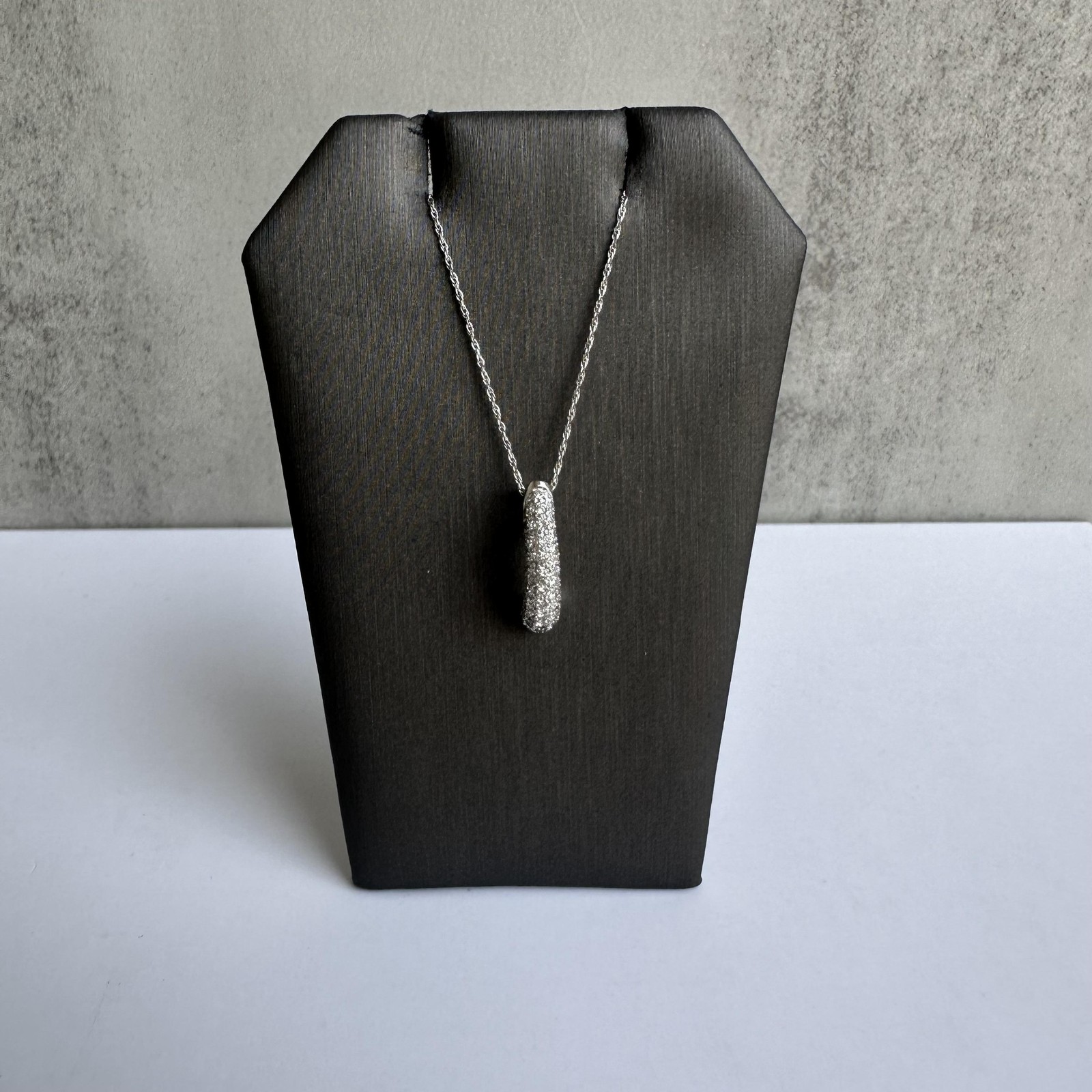 Diamond Horn Necklace 14K White Gold 0.56ctw Diamonds 18in New