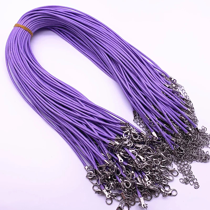 Leather Cord Necklace 2mm Wax Rope Chain Lobster Clasp 45cm Jewelry 5PCS