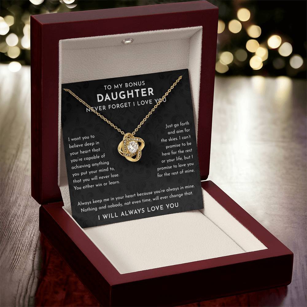 To My Bonus Daughter Gift, Bonus Daughter Necklace, Bonus Daughter Jewelry Gifts