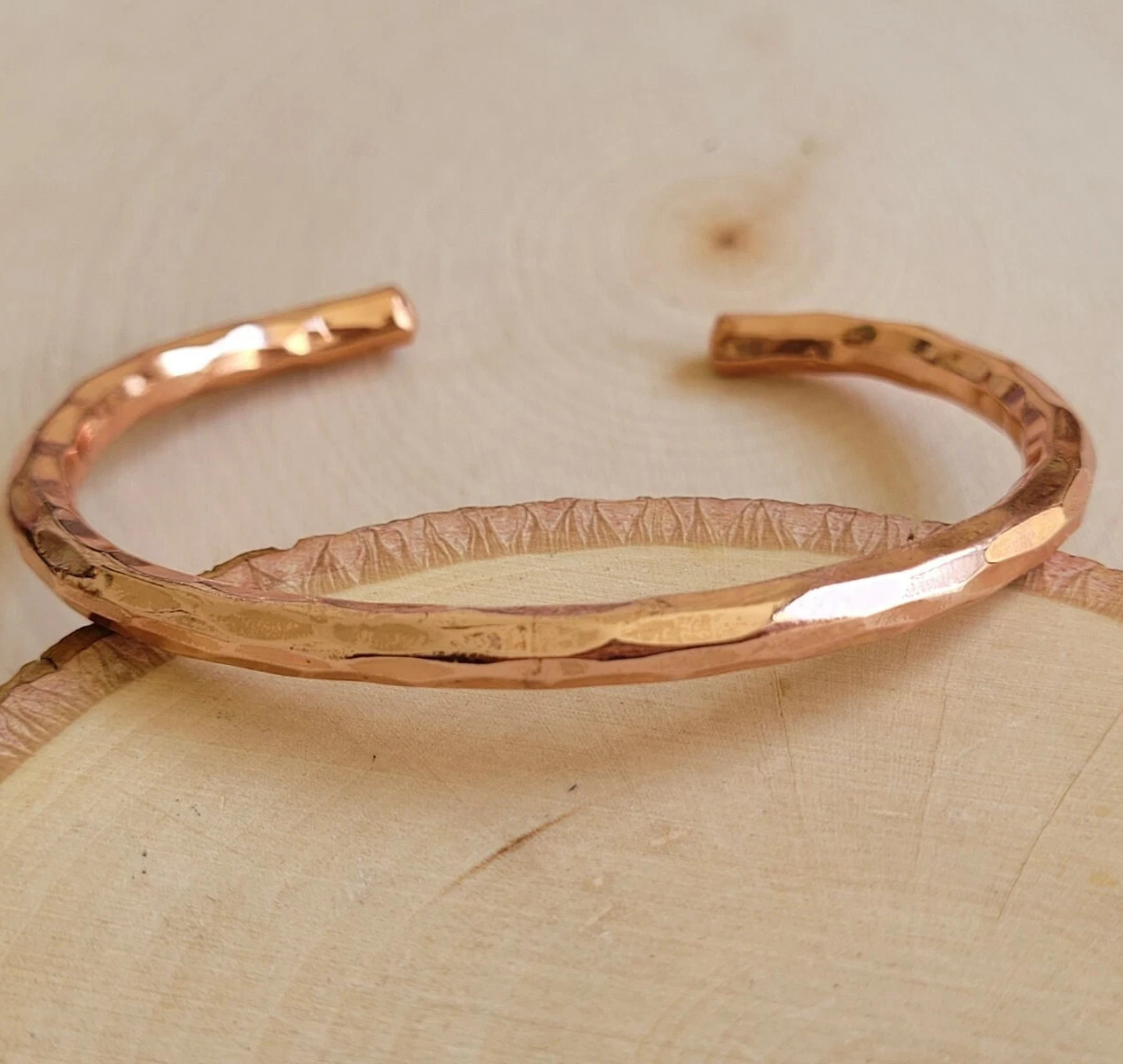 Vintage Hammered Copper Cuff Bracelet Arthritis Pain Relief Therapy Bangle