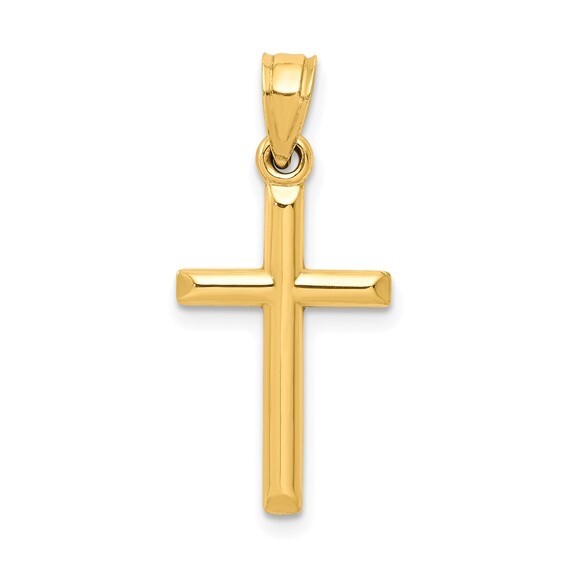 10K Real Gold Cross Pendant, 19mm/0.74 Inches Small 10k Gold Cross Charm- C1344