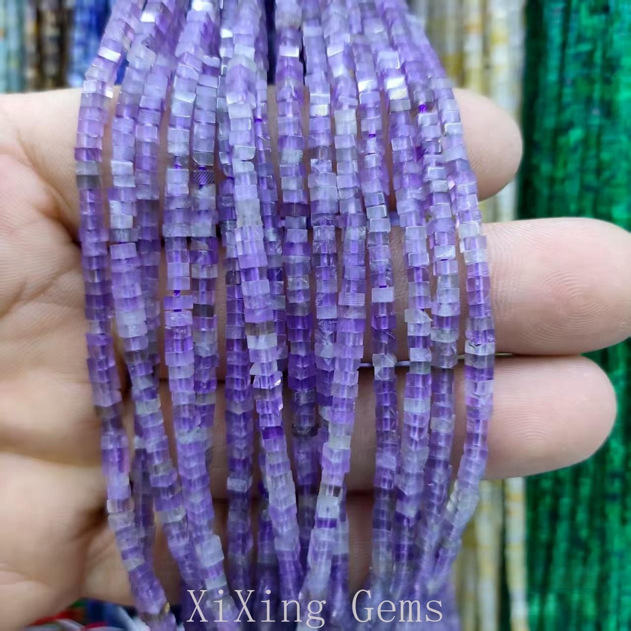 1x2mm Natural Amethyst Flat Square Disc Spacer Beads for Jewelry Making DIY