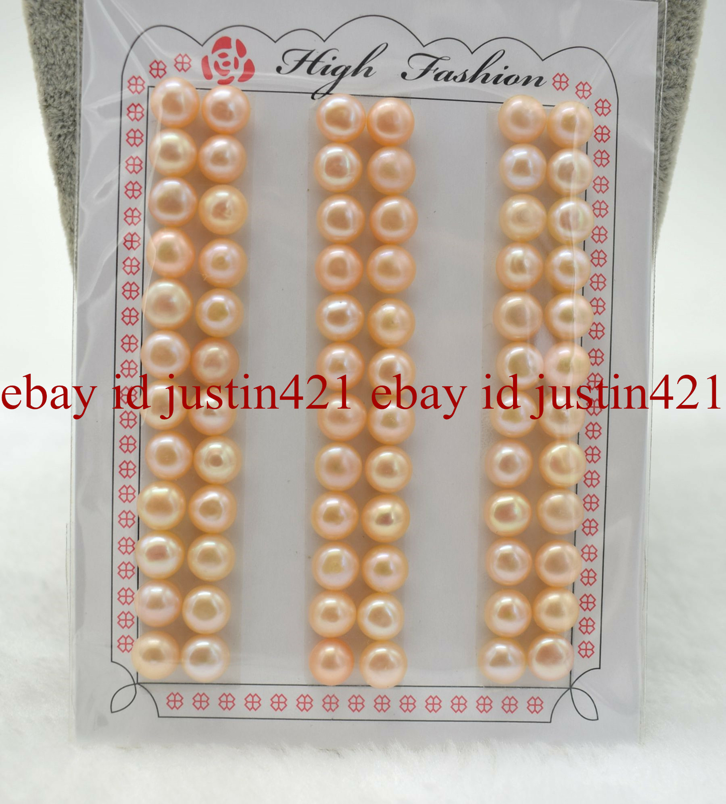 Genuine Pretty 7.5-8mm Freshwater Pearl Half-drilled Beads For DIY Earring