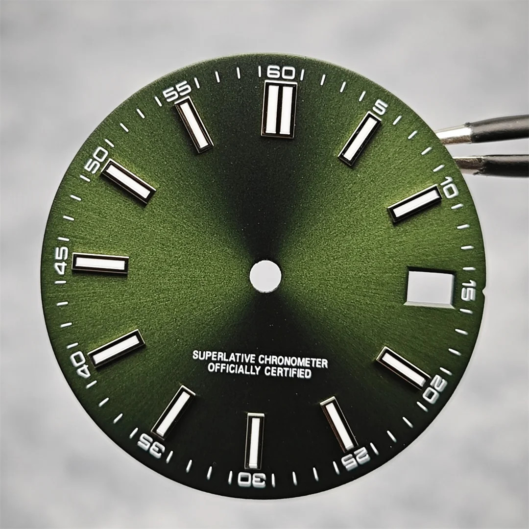 NH35 Watch Dial 28.5mm Log Modified Dial BGW9 Blue Green Luminous Watch Face