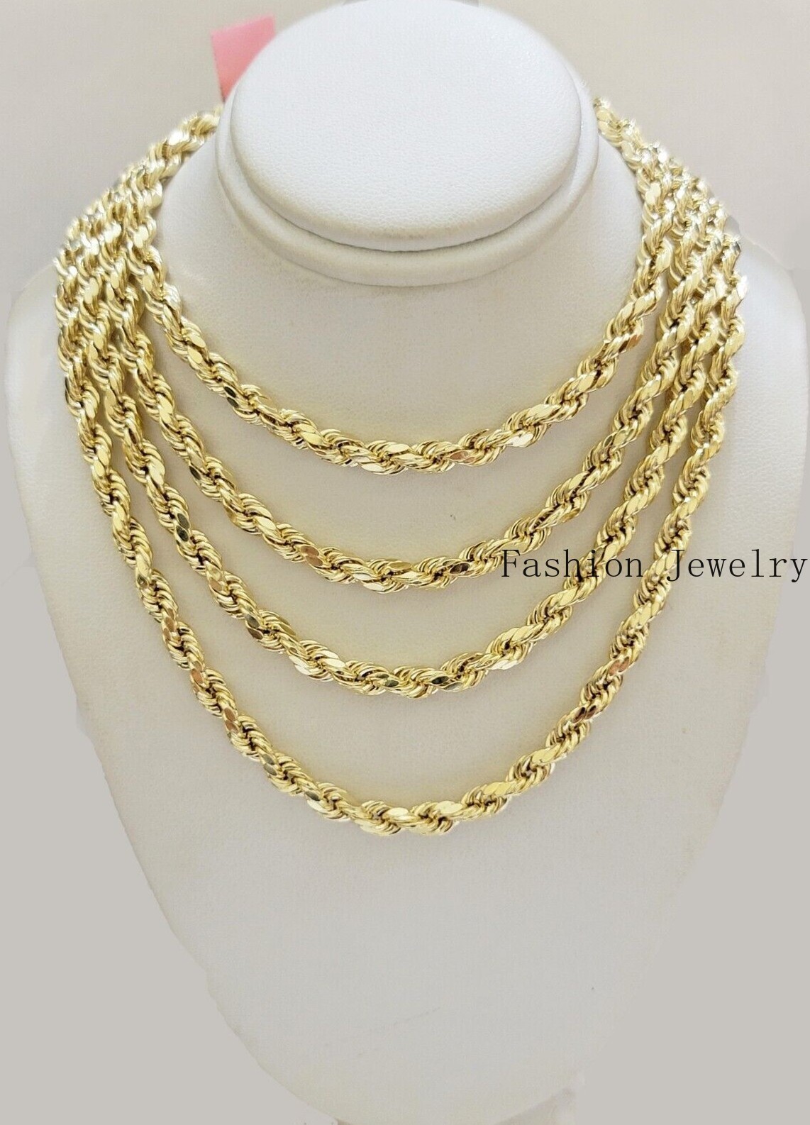 14k Gold Rope Chain Necklace 6mm 18-26 Inch Diamond Cut Men Women REAL 14KT SALE