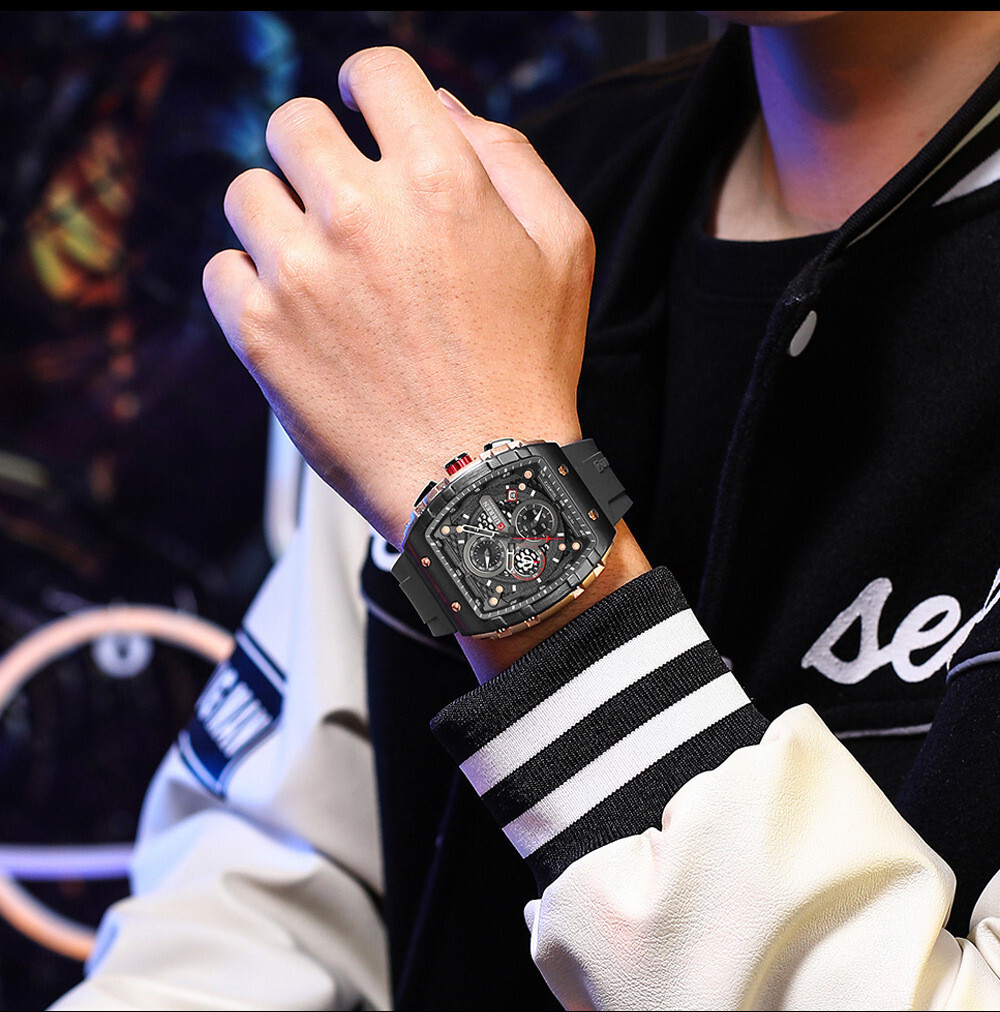 CURREN Men Sport Watch Brand Silicone Wristwatch Big Case Male Quartz Watches