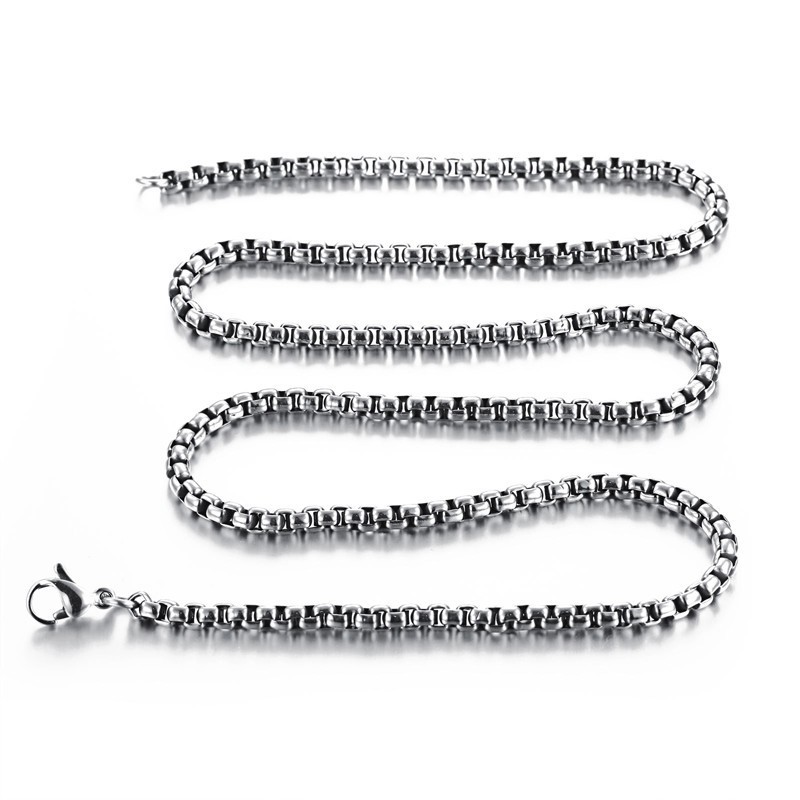 USA Stock 2mm 28″ Stainless Steel Square Rolo Link Chain Box Chain Necklace