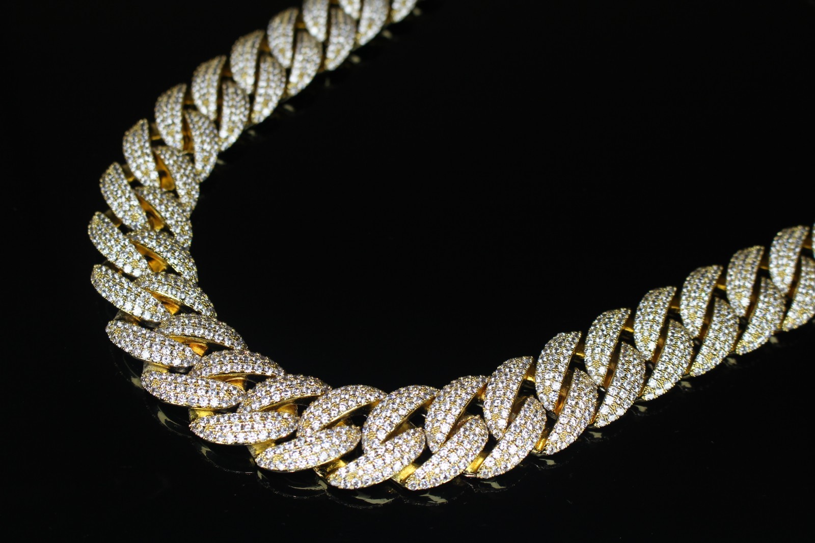 XXL 14k STAMPED Cuban Miami 22mm 124.6ctw Lab Sim Diamonds Gold HEAVY 450g CHAIN